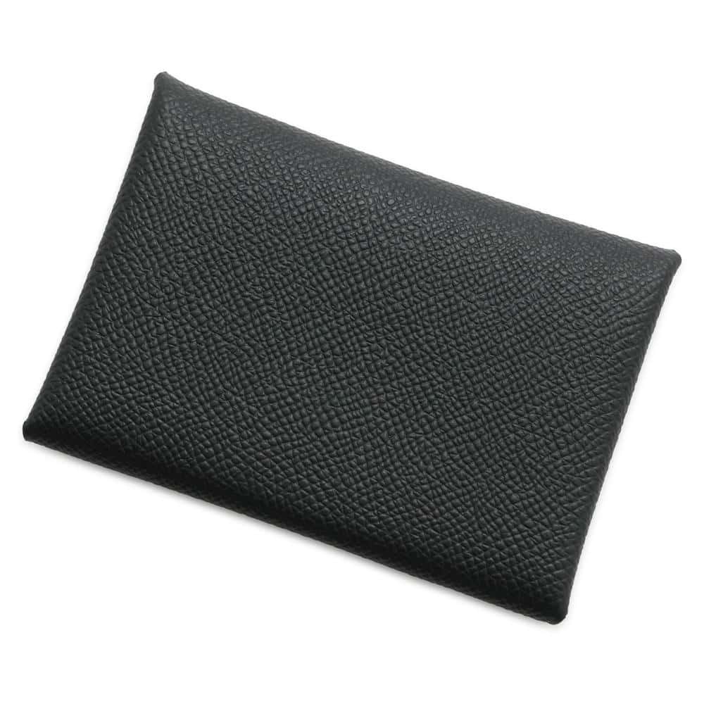 Hermes Calvi Duo Epson Coin Case Black